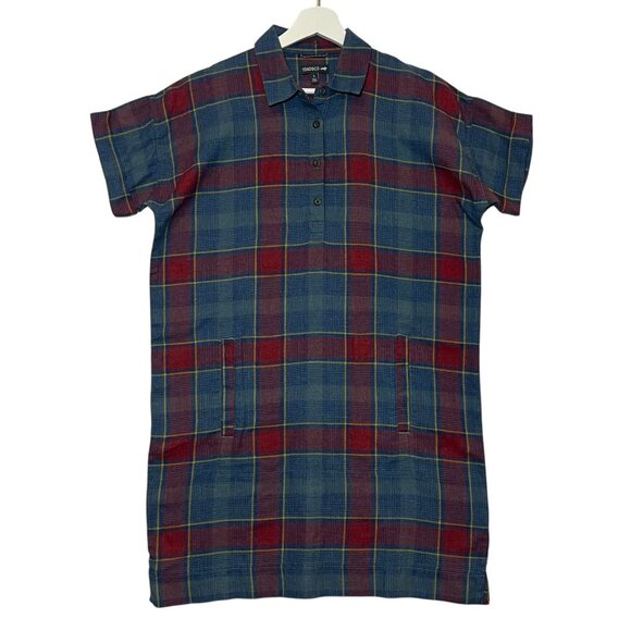 Toad & Co Women Hartland ShirtDress Plaid Flannel Short Sleeve Small Size - Picture 1 of 12
